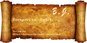 Benyovits Judit névjegykártya